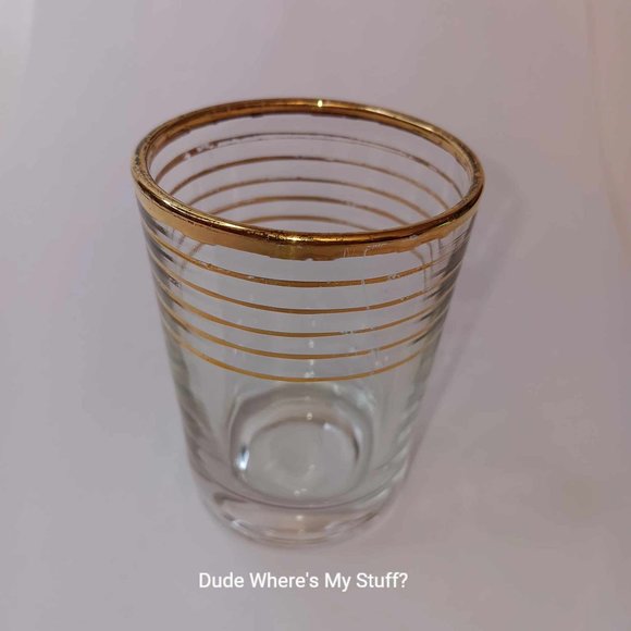 GOLD RIM 4-OUNCE SHOT GLASS - MEASURES 3" x 2" - PARTY TIME - YES 4 OUNCES!!! - Picture 2 of 4